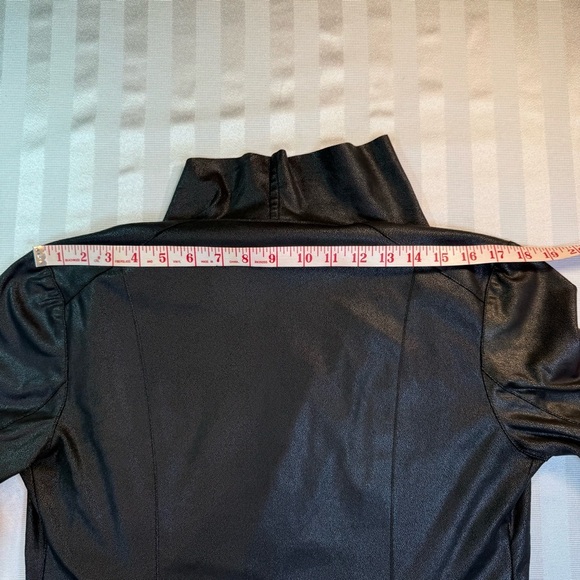 Mote Faux Leather Suede Moto Draped Jacket Asymmetrical Zip-Up Sz Medium Black - Picture 14 of 14